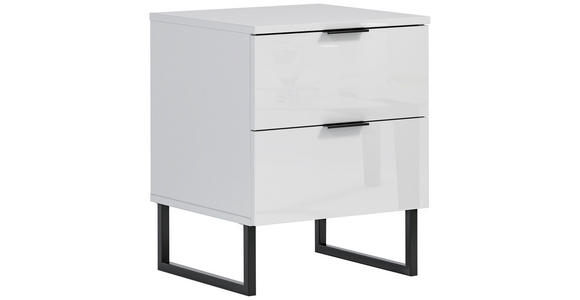 NACHTSCHRANK 45,1/56,7/43 cm  - Schwarz/Weiß, Design, Holzwerkstoff/Metall (45,1/56,7/43cm) - Novel