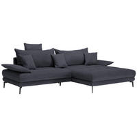 ECKSOFA PRATO Anthrazit Mikrofaser  - Anthrazit/Schwarz, MODERN, Textil/Metall (292/176cm) - MID.YOU