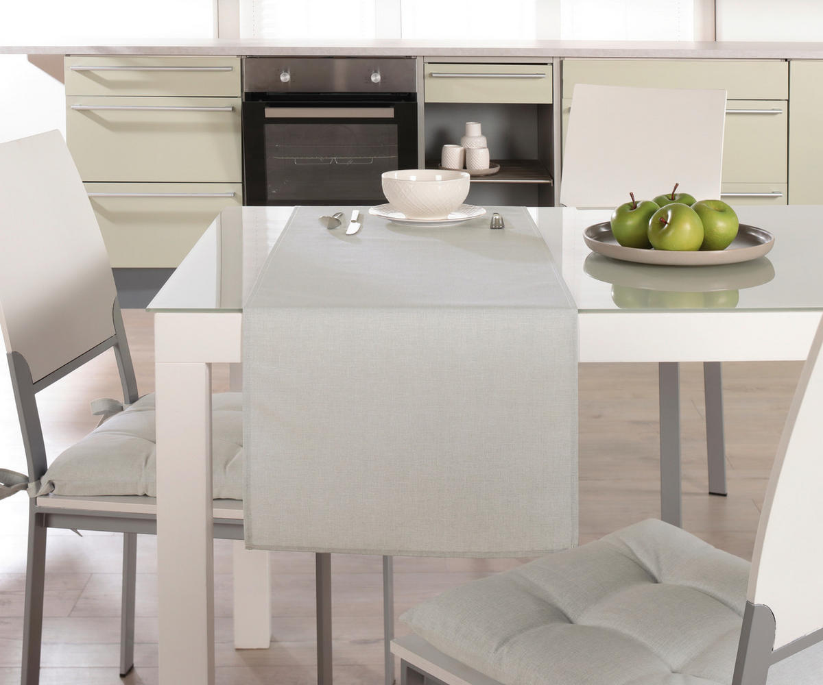 TISCHLÄUFER Oslo Textil Hellgrau 40/140 cm  - Hellgrau, Basics, Textil (40/140cm) - Peyer Syntex