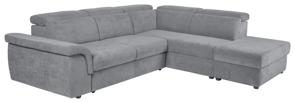 ECKSOFA Grau Flachgewebe  - Schwarz/Grau, KONVENTIONELL, Kunststoff/Textil (280/235cm) - Carryhome