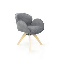 ARMLEHNSTUHL in Holz, Textil Dunkelgrau, Hellbraun  - Hellbraun/Dunkelgrau, Basics, Holz/Textil (61/82/63,5cm) - Tom Tailor