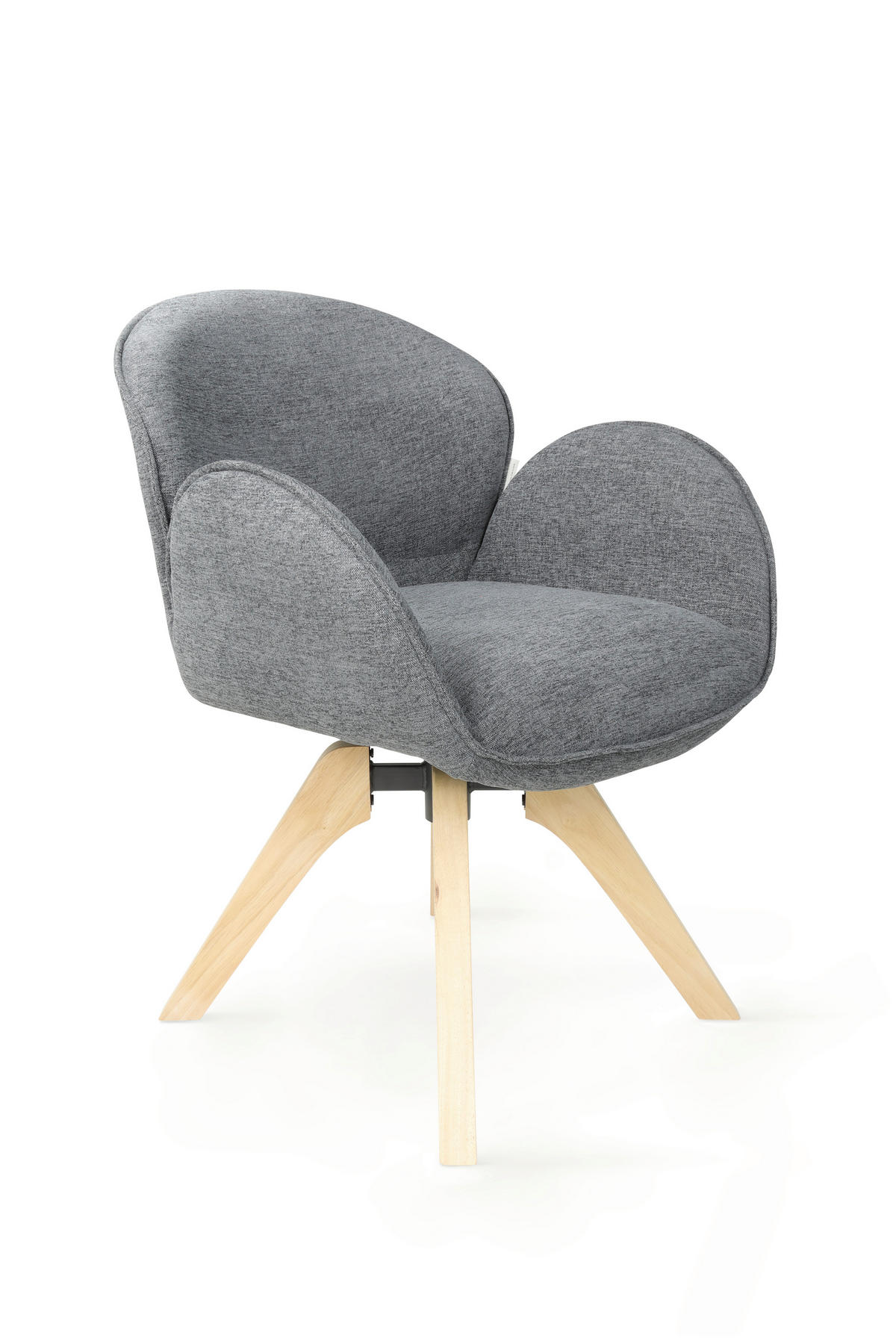 ARMLEHNSTUHL in Holz, Textil Dunkelgrau, Hellbraun  - Hellbraun/Dunkelgrau, Basics, Holz/Textil (61/82/63,5cm) - Tom Tailor