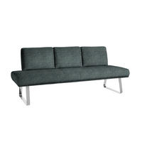 SITZBANK 224/92/78 cm  in Türkis, Chromfarben  - Türkis/Chromfarben, Design, Textil/Metall (224/92/78cm) - Dieter Knoll