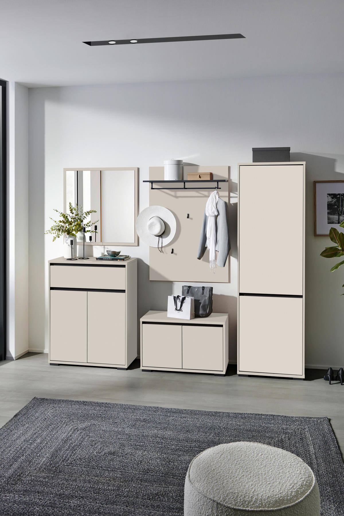 GARDEROBE  in 220/195/38 cm  - Kaschmir/Anthrazit, MODERN, Holzwerkstoff (220/195/38cm) - Xora