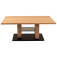 COUCHTISCH in Holz, Glas, Holzwerkstoff 110/65/47(66) cm  - Eichefarben/Schwarz, Natur, Glas/Holz (110/65/47(66)cm) - Venda