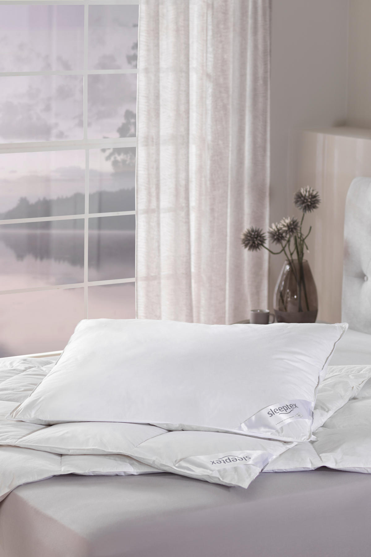 3-KOMOROVÝ VANKÚŠ, 70/90 cm - biela, Basics, textil (70/90cm) - Sleeptex