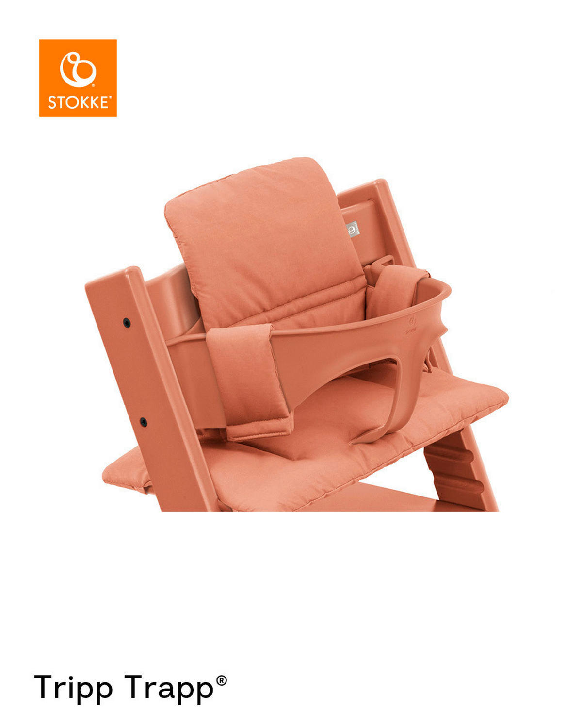 HOCHSTUHLEINLAGE Tripp Trapp  - Terracotta, Basics, Textil (2/25/42cm) - Stokke