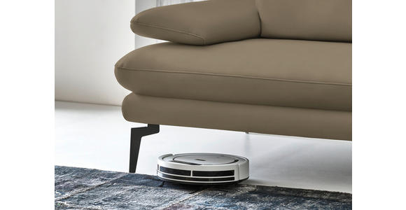 3-SITZER-SOFA in Leder Beige - Beige/Schwarz, Design, Leder/Metall (222/86/104cm) - Dieter Knoll
