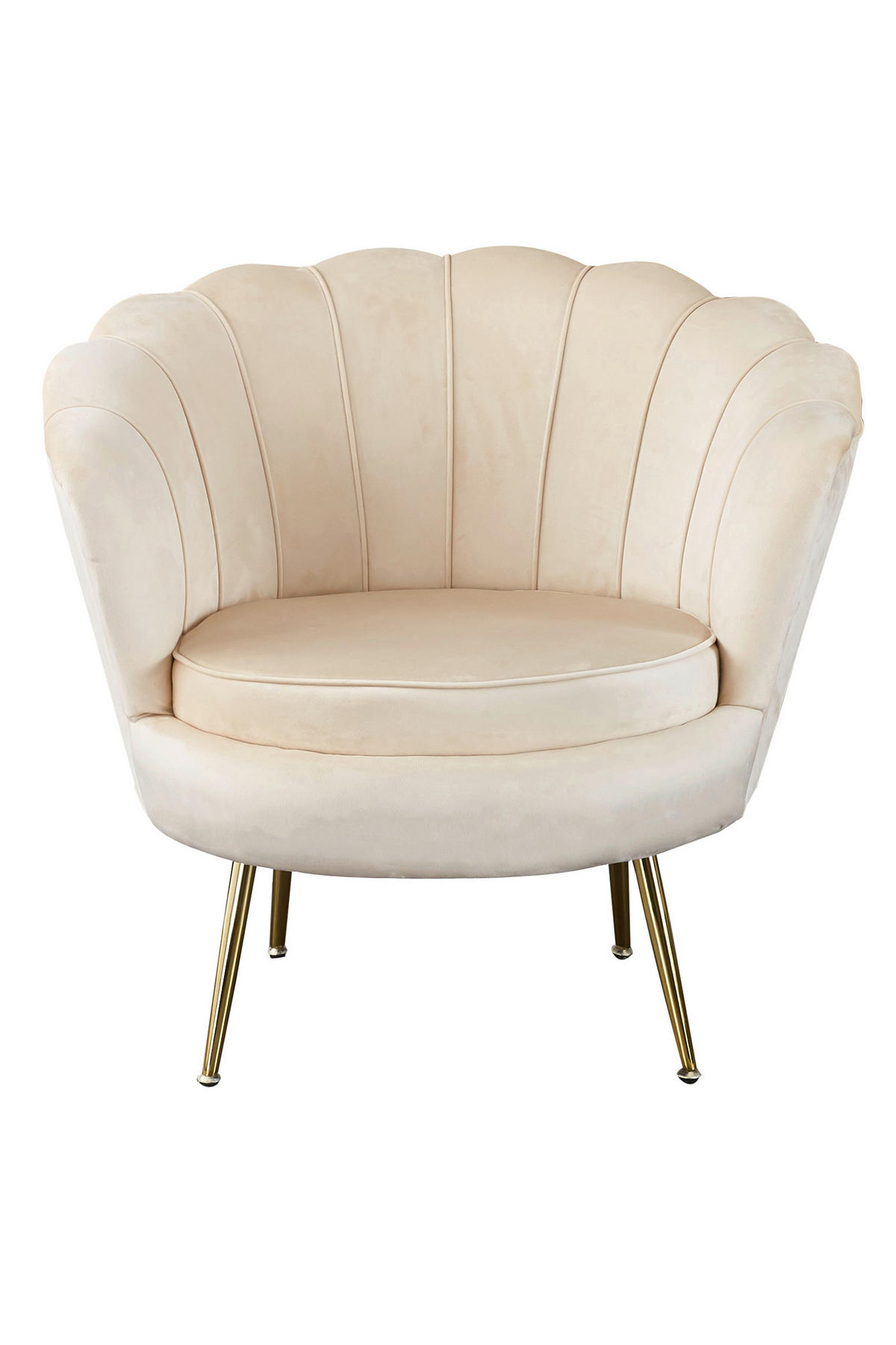 SESSEL in Samt Beige  - Beige/Goldfarben, MODERN, Textil/Metall (76/78/76cm) - Livetastic