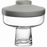 VASE  - Transparent/Grau, KONVENTIONELL, Glas/Keramik (21/21,50/21cm) - Leonardo
