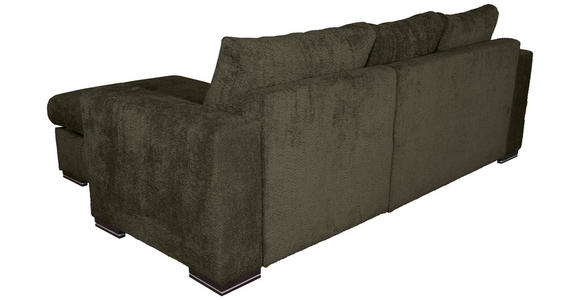 ECKSOFA Dunkelgrün Webstoff  - Dunkelgrün/Braun, KONVENTIONELL, Holz/Textil (170/235cm) - Carryhome