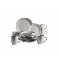 KOMBISERVICE Metallic Rim 16-teilig  - Grau, Basics, Keramik (34/31,5/32cm) - Mäser