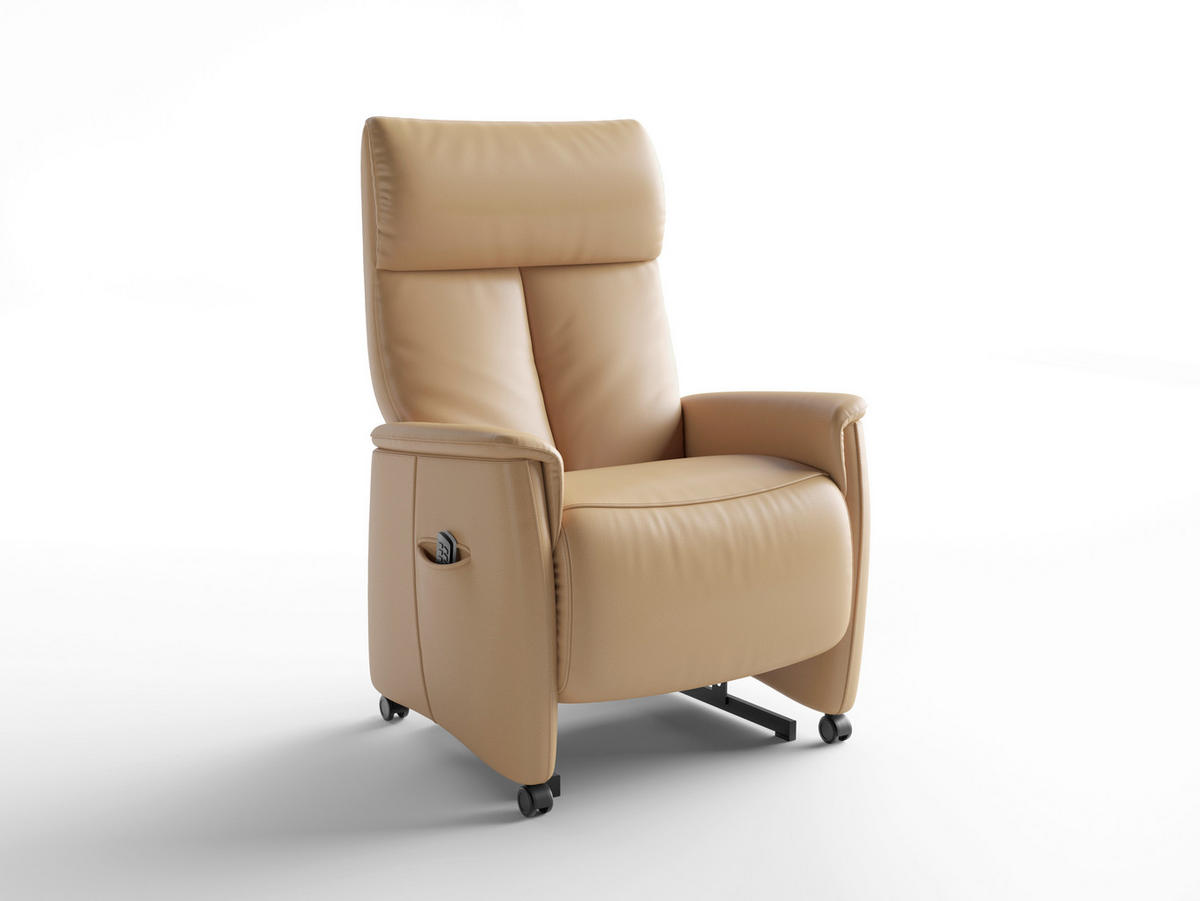 RELAXSESSEL TV CREMONA COMFORT E S1 Echtleder Kopfteilverstellung, Fußteilverstellung, Rücken echt    - Schwarz/Cappuccino, Basics, Leder/Kunststoff (76/110/84cm) - Sit & More