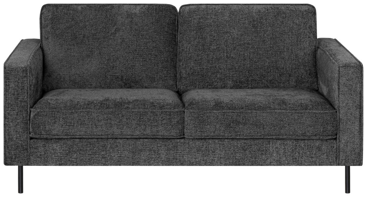2-SITS SOFFA i textil antracit  - svart/antracit, Klassisk, metall/textil (164/81/90cm) - Hom`in