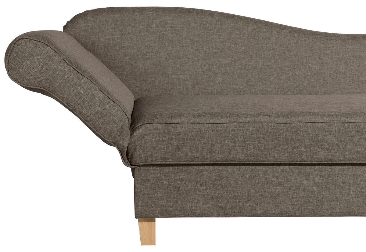 RÉCAMIERE in Flachgewebe Sahara  - Hellbraun/Buchefarben, Design, Holz/Textil (190/88/82cm) - Max Winzer