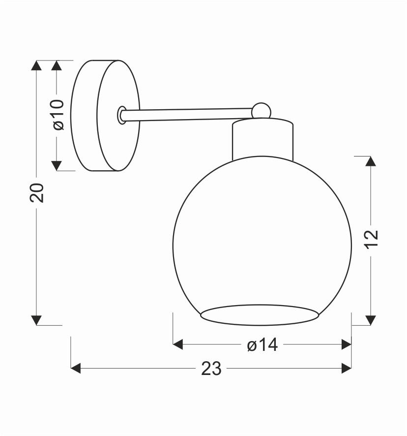 VÄGGLAMPA Amanda 23/14/20 cm   - vit/svart, Klassisk, metall (23/14/20cm)