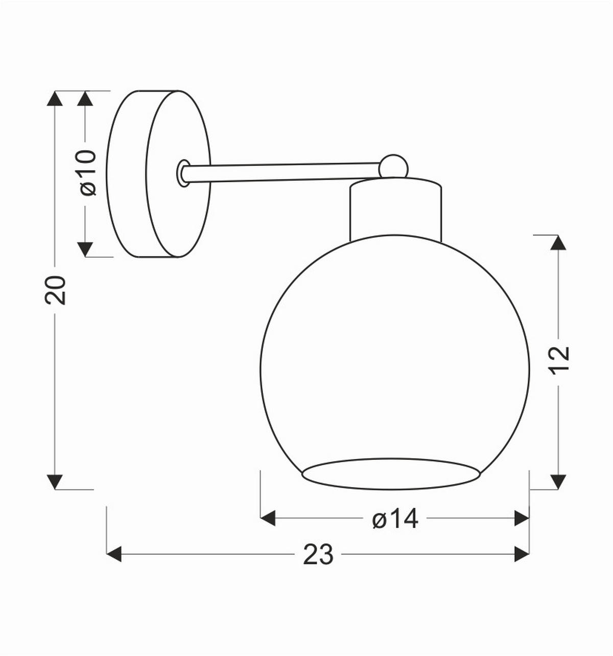 WANDLEUCHTE 23/14/20 cm   - Goldfarben/Schwarz, KONVENTIONELL, Metall (23/14/20cm)