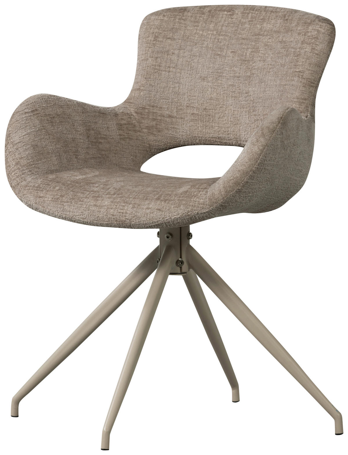 ARMLEHNSTUHL-SET 2 Stück  in Samt  - Sandfarben, MODERN, Textil/Metall (58/58/82cm) - Livetastic