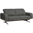 3-SITZER-SOFA in Struktur Dunkelgrau  - Dunkelgrau/Schwarz, Design, Textil/Metall (205/76-97/102cm) - Novel