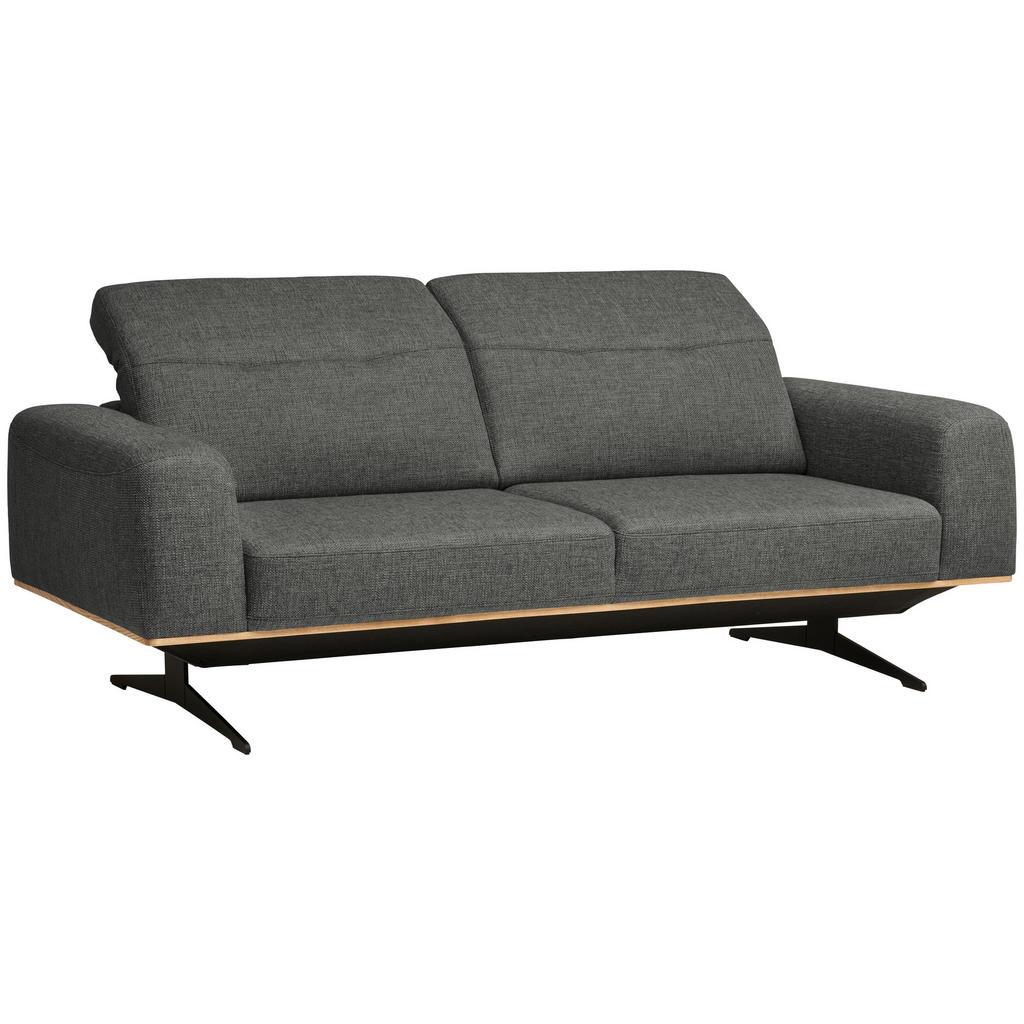 Thumbnail - Novel 2-Sitzer-Sofa, Dunkelgrau, Textil, 174x76-97x102 cm, Typenauswahl, Fußauswahl, Lederauswahl, Stoffauswahl, Hocker ...
