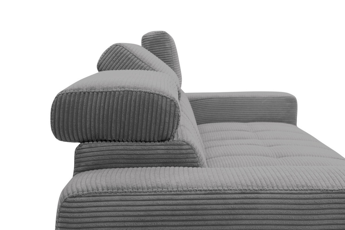 ECKSOFA TRENTO Grau Mikrofaser  - Dunkelgrau/Schwarz, MODERN, Textil/Metall (287/175cm) - MID.YOU