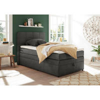 BOXSPRINGBETT 120/200 cm,  in Anthrazit, Topper, Bettkasten, Matratze, H2 = mittel  - Anthrazit, KONVENTIONELL, Kunststoff (120/200cm) - MID.YOU