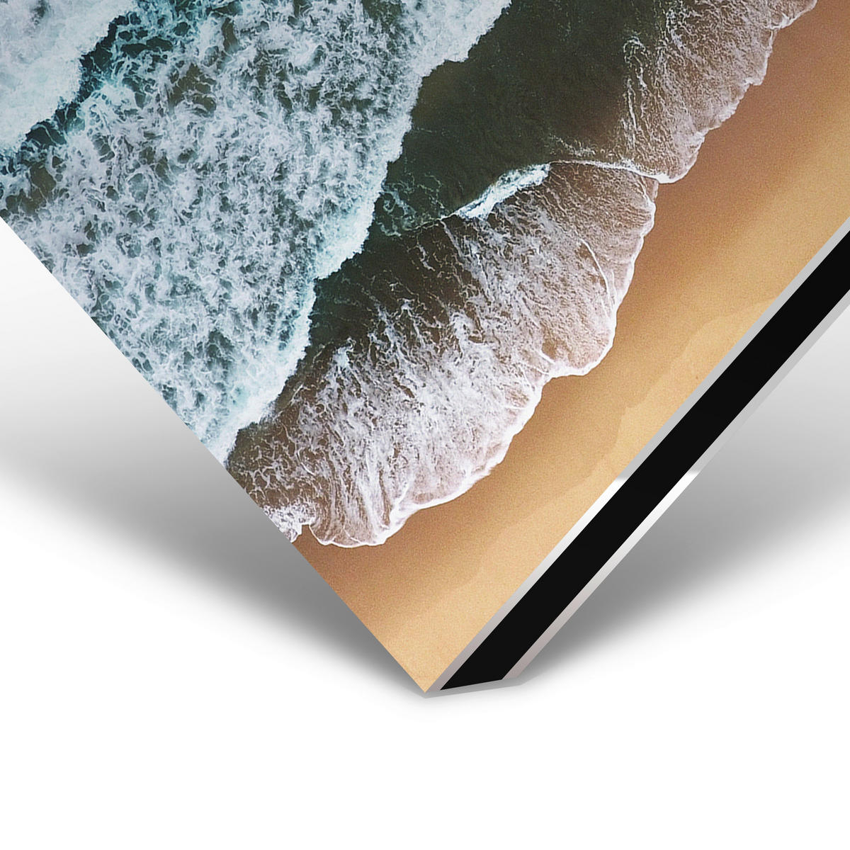 ALUMINIUMBILD Landschaft & Natur, Strand & Meer, Wasser 148/98 cm  - Beige/Weiß, Design, Metall (148/98cm)