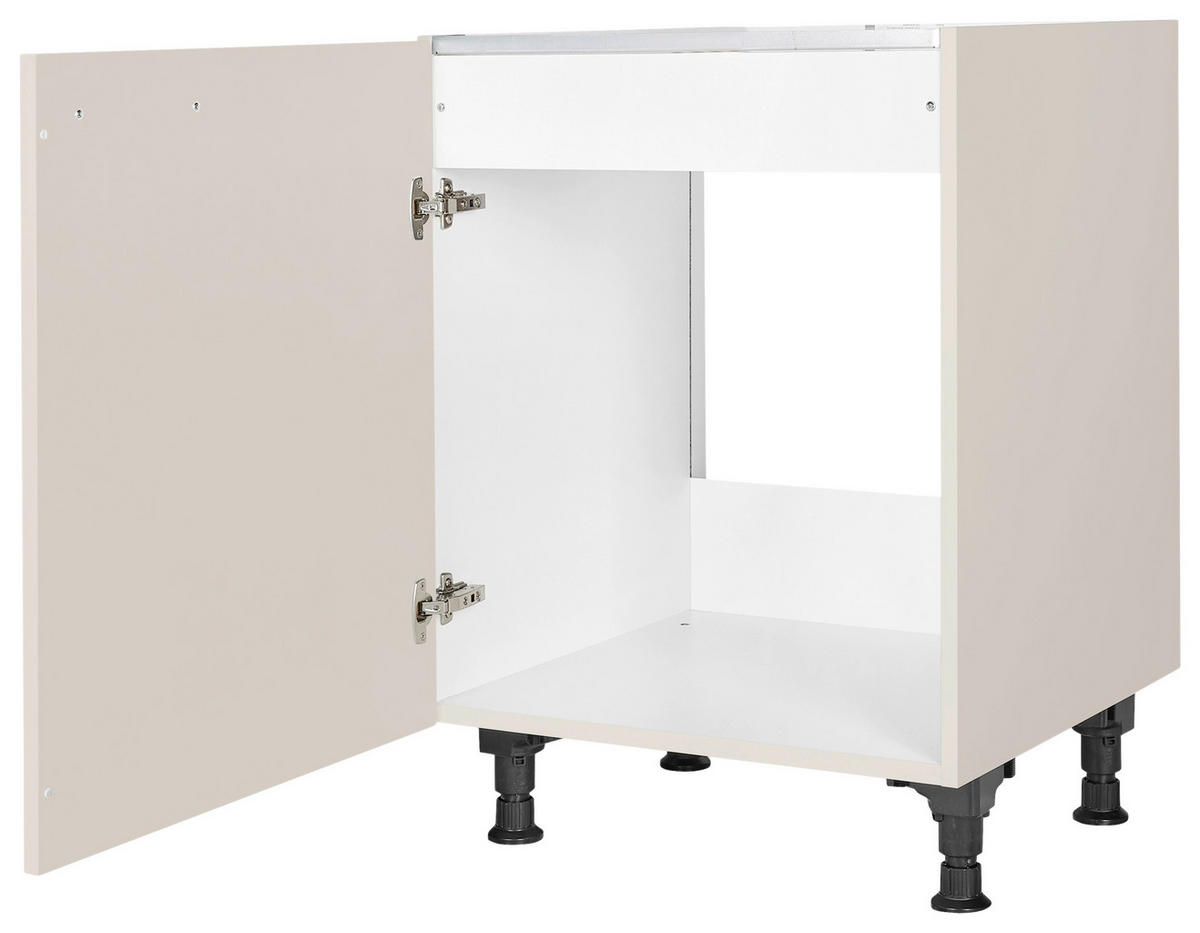 SPÜLENUNTERSCHRANK 60/87/56 cm  in Sandfarben  - Sandfarben/Schwarz, MODERN, Holzwerkstoff/Metall (60/87/56cm) - Nobilia