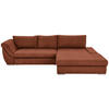 ECKSOFA in Flachgewebe Rostfarben  - Rostfarben/Silberfarben, Design, Textil/Metall (306/174cm) - MID.YOU