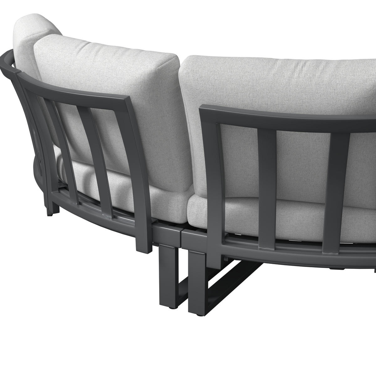 SONNENINSEL 200/66/200 cm  - Anthrazit/Grau, MODERN, Textil/Metall (200/66/200cm) - Ambia Garden