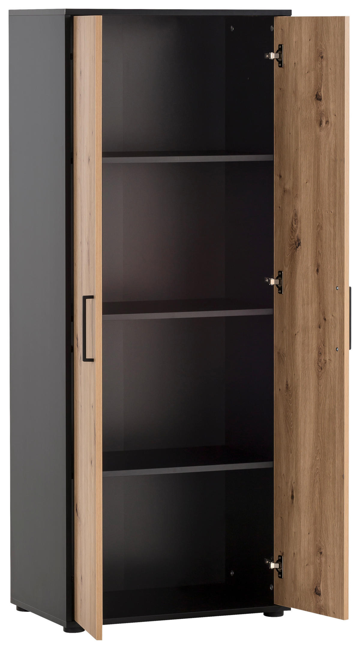 AKTENSCHRANK 65,1/163,6/41 cm  - Schwarz/Eiche Artisan, MODERN, Holzwerkstoff (65,1/163,6/41cm) - MID.YOU