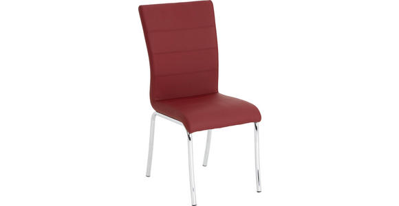 STUHL in Metall, Textil Chromfarben, Rot - Chromfarben/Rot, Design, Textil/Metall (45/98/56cm) - Dieter Knoll
