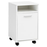 ROLLCONTAINER 33/60/38 cm  - Weiss/Silberfarben, Konventionell, Holzwerkstoff/Kunststoff (33/60/38cm) - MID.YOU
