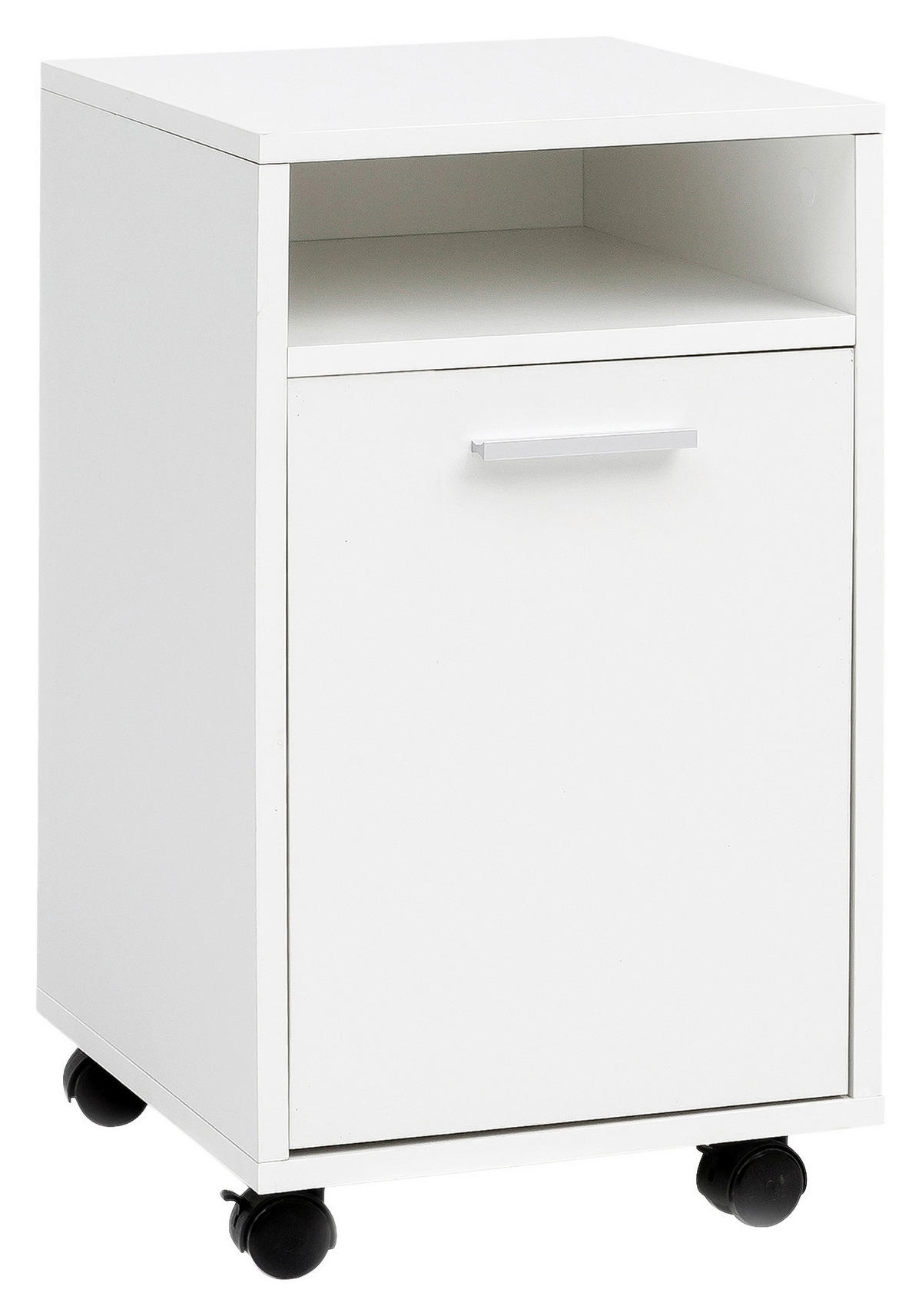 ROLLCONTAINER 33/60/38 cm  - Weiss/Silberfarben, Konventionell, Holzwerkstoff/Kunststoff (33/60/38cm) - MID.YOU