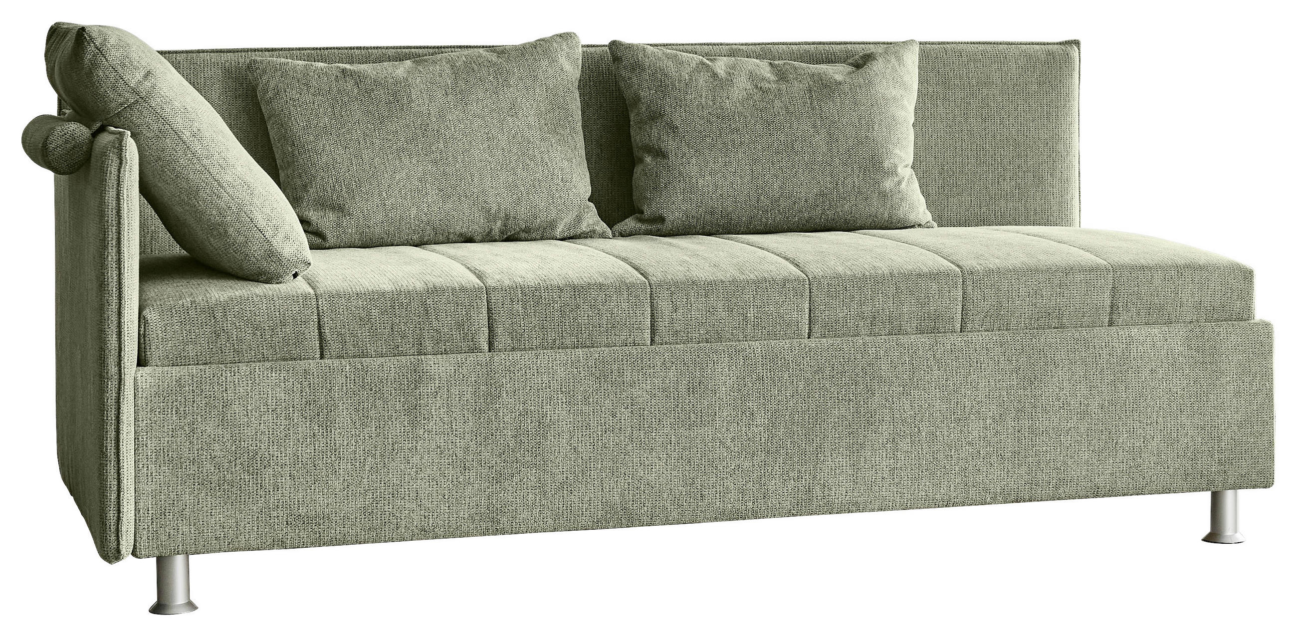 POLSTERLIEGE Flachgewebe Hellgrün  - Alufarben/Weiß, KONVENTIONELL, Holz/Holzwerkstoff (120/200cm) - Beldomo - Sleep