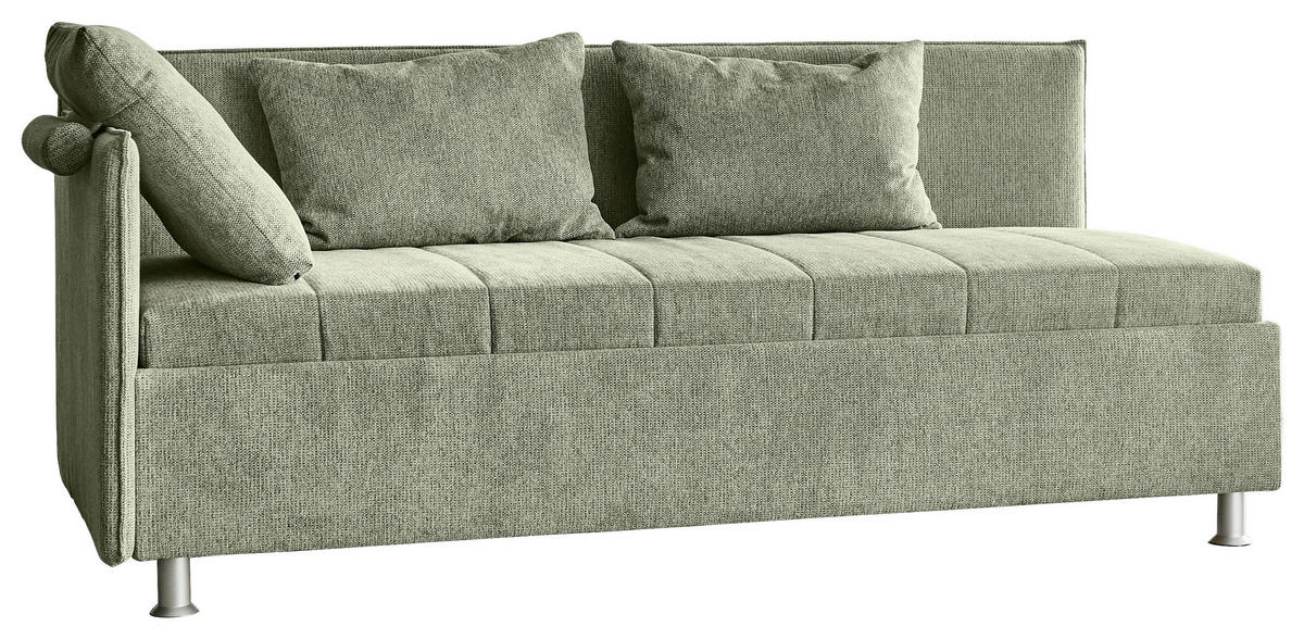 POLSTERLIEGE Flachgewebe Hellgrün  - Alufarben/Weiß, KONVENTIONELL, Holz/Holzwerkstoff (90/200cm) - Beldomo - Sleep