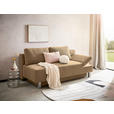 SCHLAFSOFA Flachgewebe Hellbraun  - Chromfarben/Hellbraun, Design, Holz/Textil (205/77-93/99cm) - Novel