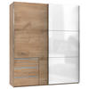 SCHWEBETÜRENSCHRANK in Weiss, Eichefarben  - Chromfarben/Weiss, Modern, Holzwerkstoff (200/236/65cm) - MID.YOU