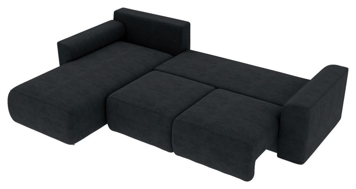 ECKSOFA in Lederlook Anthrazit  195/293 cm  - Chromfarben/Anthrazit, KONVENTIONELL, Kunststoff/Textil (195/293cm) - Carryhome