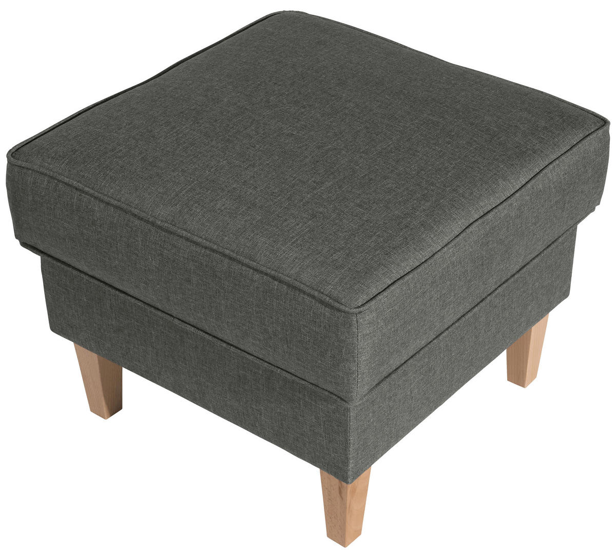 HOCKER in Textil Hellgrau  - Buchefarben/Hellgrau, Design, Holz/Textil (53/45/53cm) - Max Winzer