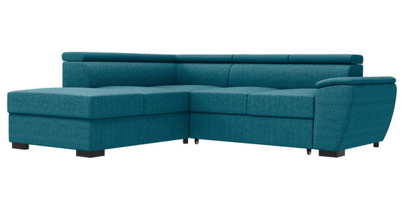 ECKSOFA  in Flachgewebe Petrol  - Petrol/Schwarz, KONVENTIONELL, Kunststoff/Textil (220/266cm) - Carryhome