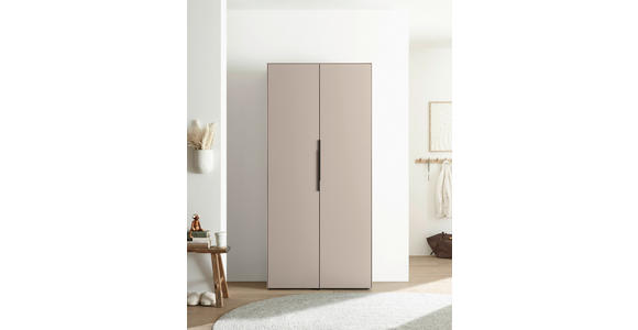 SCHUHSCHRANK  in 90/195/38 cm  - Kaschmir/Schwarz, Design, Holzwerkstoff/Kunststoff (90/195/38cm) - Voleo