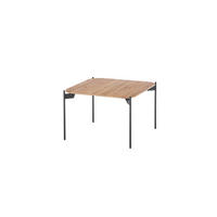 COUCHTISCH Eiche massiv 60/60/38 cm quadratisch Schwarz, Eichefarben  - Eichefarben/Schwarz, Design, Holz/Metall (60/60/38cm) - Linea Natura