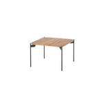 COUCHTISCH Eiche massiv 60/60/38 cm quadratisch Schwarz, Eichefarben  - Eichefarben/Schwarz, Design, Holz/Metall (60/60/38cm) - Linea Natura