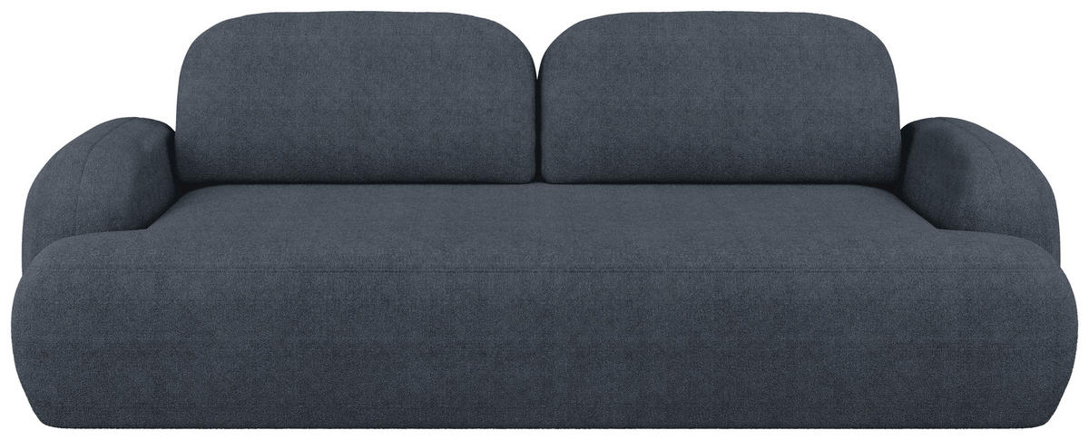 3-SITZER-SOFA Sevilla Plus in Bouclé Blau  - Blau/Schwarz, Design, Kunststoff/Textil (256/93/120cm) - MID.YOU