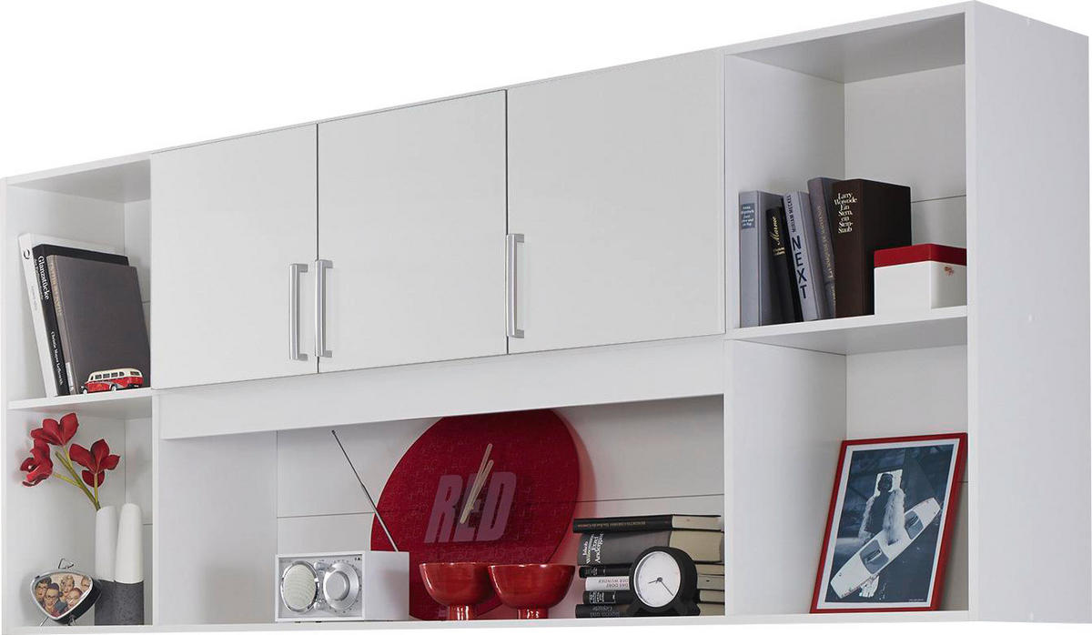 REGALELEMENT  213/82/44 cm Weiss  - Weiss/Alufarben, Konventionell, Holzwerkstoff/Kunststoff (213/82/44cm) - Xora