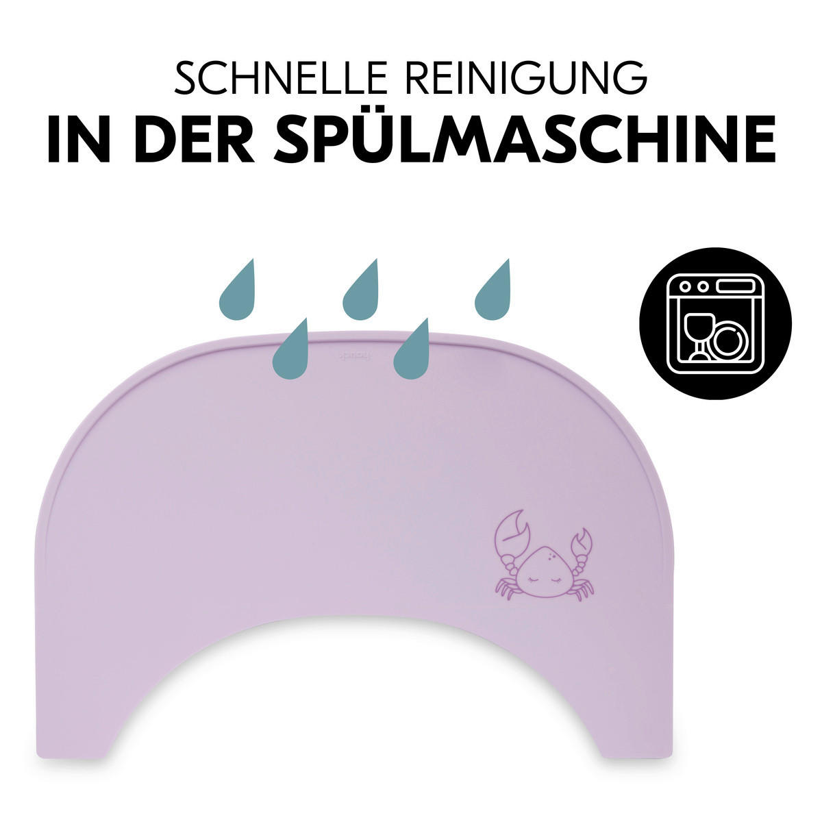 ESS- UND SPIELBRETT Highchair Tray Mat  - Lila, Basics, Kunststoff (28/0,5/42,5cm) - Hauck