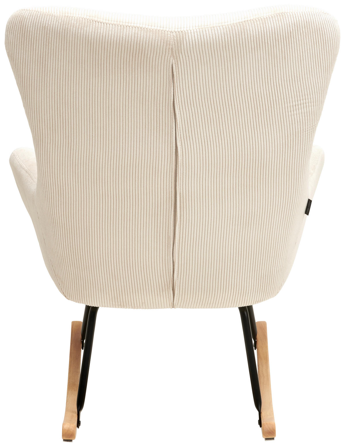 SCHAUKELSESSEL in Cord Creme, Naturfarben, Schwarz  - Creme/Schwarz, MODERN, Holz/Textil (75/102/80cm) - MID.YOU