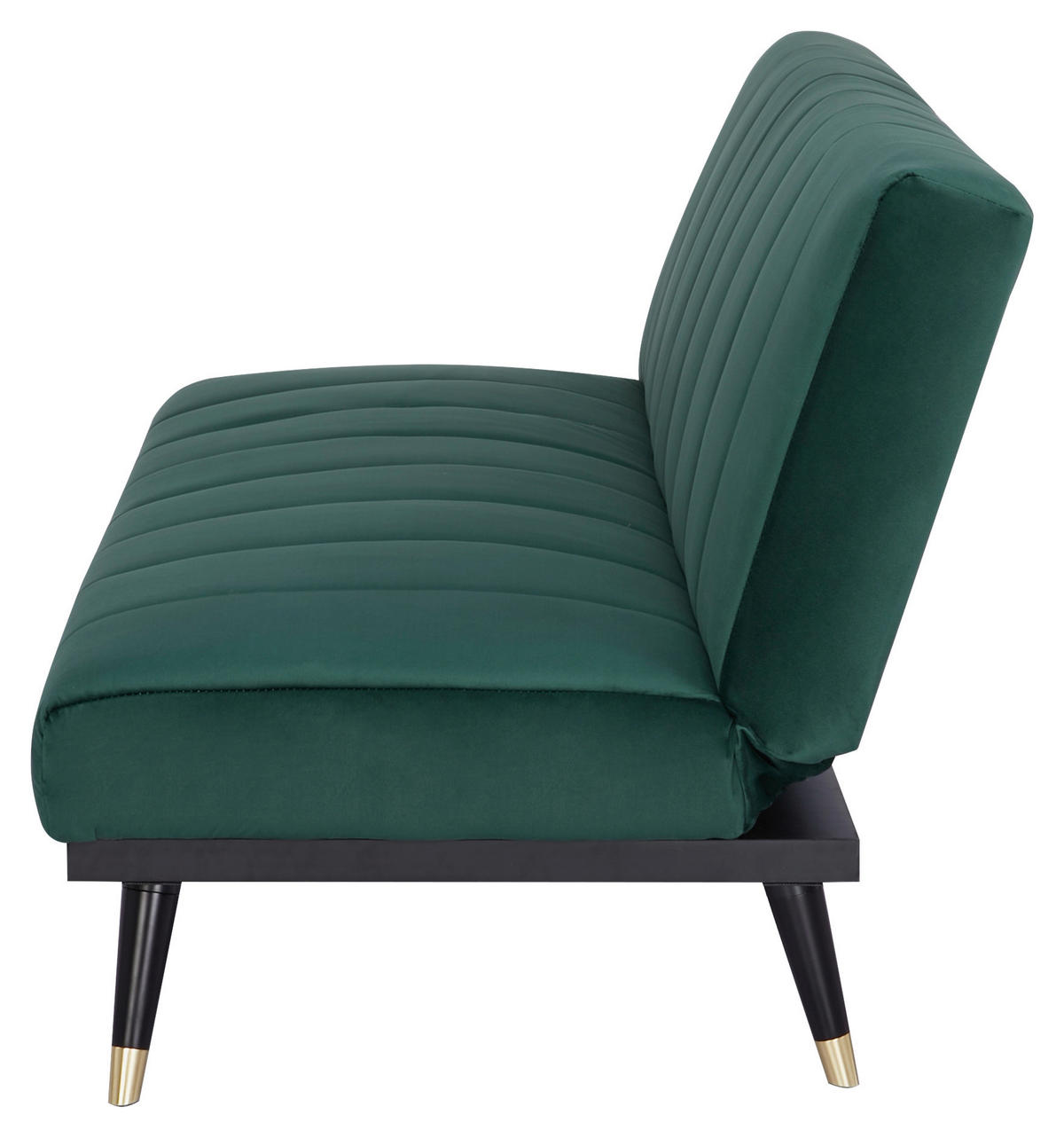 SCHLAFSOFA  in Velours Grün  - Schwarz/Grün, MODERN, Holz/Textil (181/82/83cm) - MID.YOU