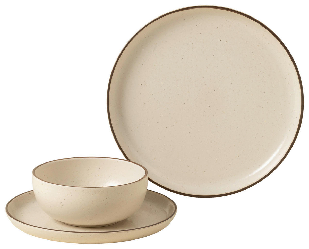 KOMBISERVICE Beige, Hellbraun PACIFICA 12-teilig 4 Personen  - Hellbraun/Beige, Basics, Keramik - Costa Nova